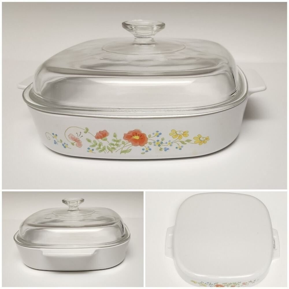 Corning Ware Wildflower 2.5 Qt. Casserole Dish Lid/ Anchor Hocking 2Qt Bakeware